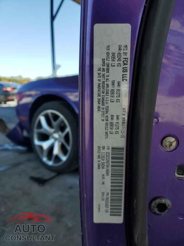 DODGE CHALLENGER 2016 - 2C3CDZAG7GH146004