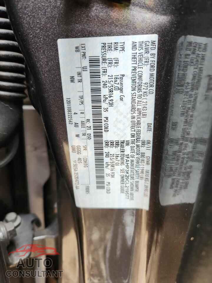 FORD FOCUS 2012 - 1FAHP3K29CL219577