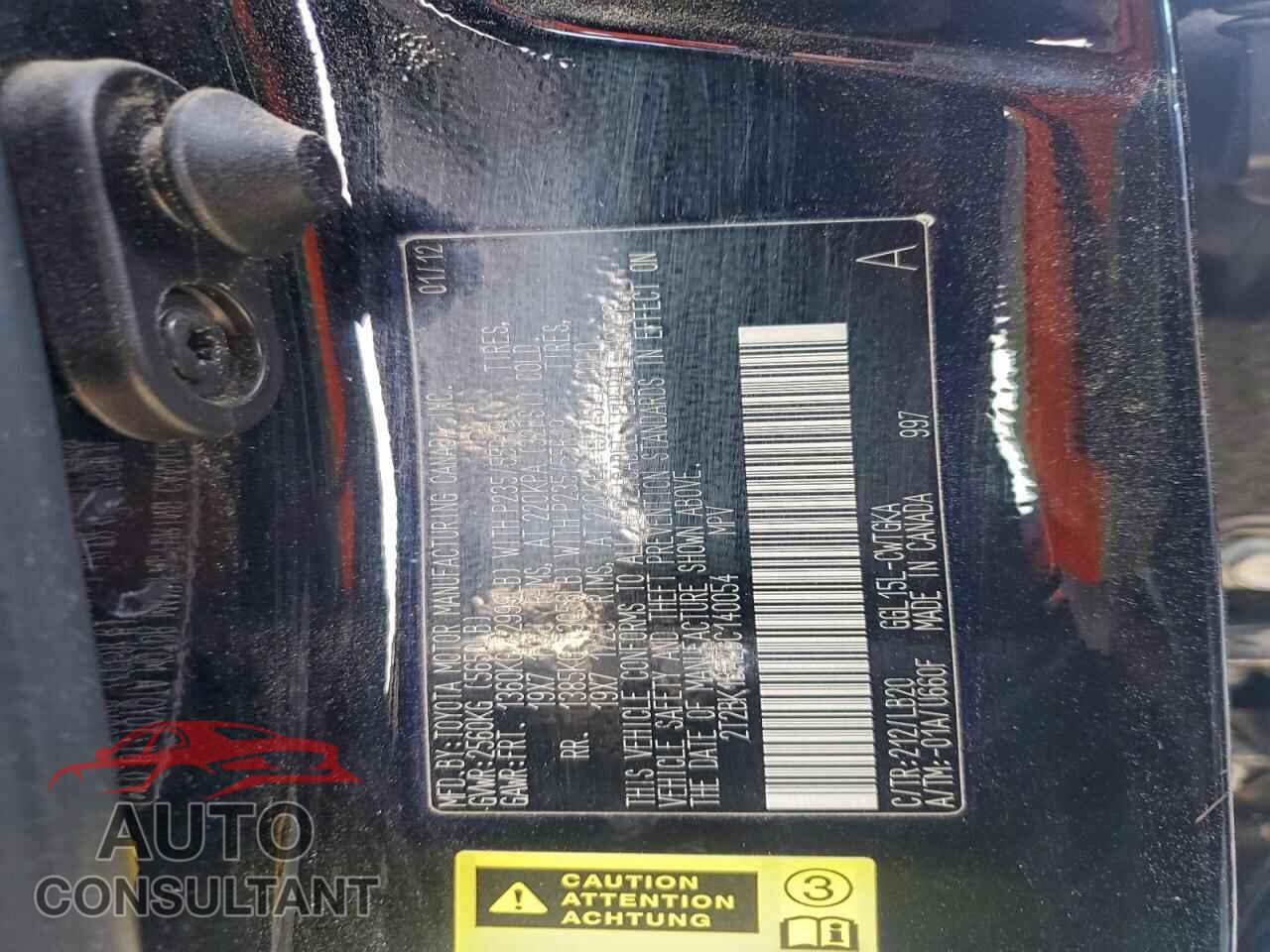 LEXUS RX350 2012 - 2T2BK1BA2CC140054