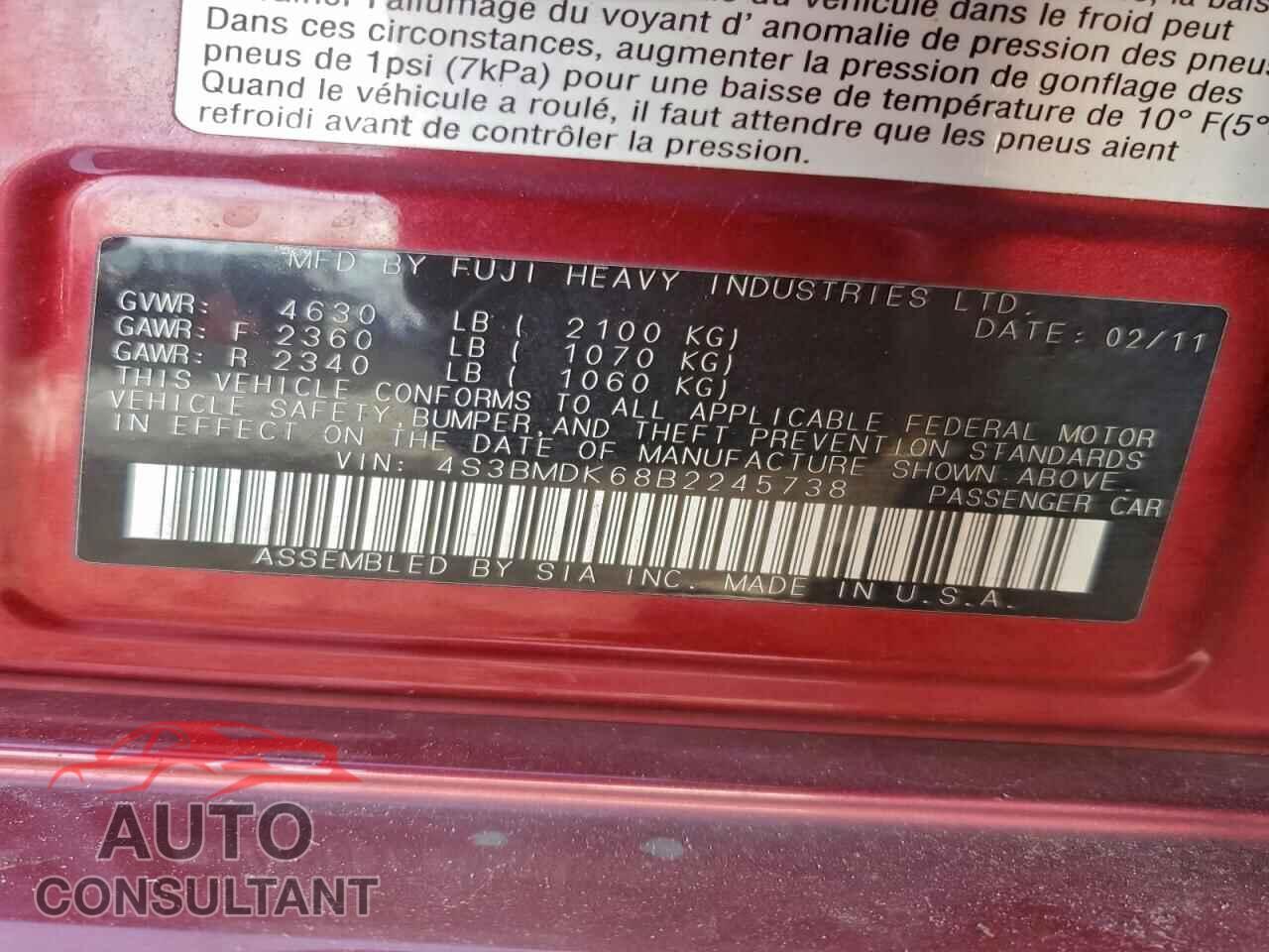 SUBARU LEGACY 2011 - 4S3BMDK68B2245738