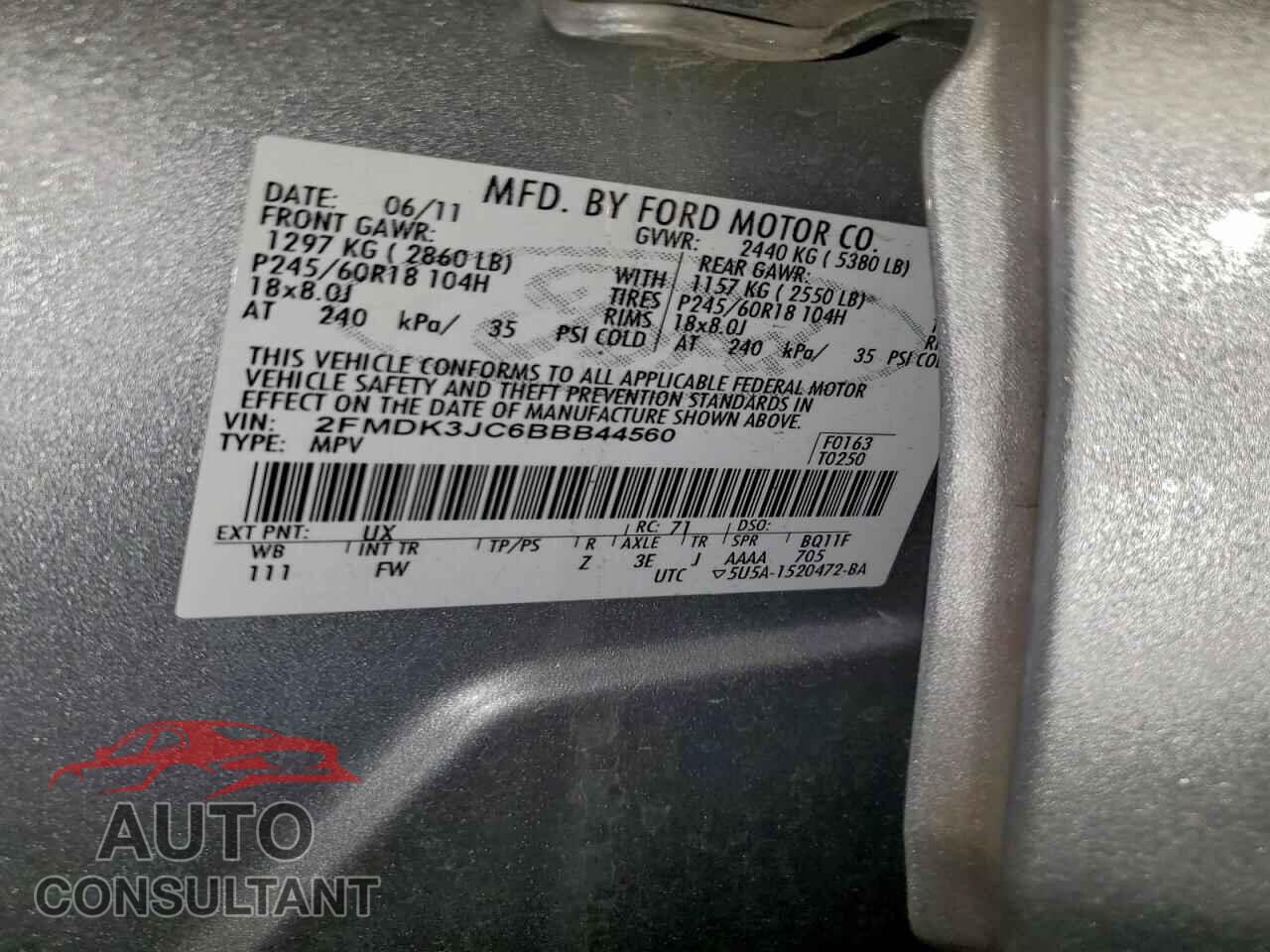 FORD EDGE 2011 - 2FMDK3JC6BBB44560