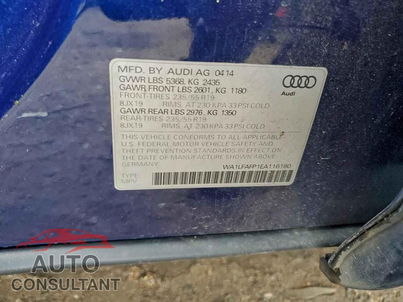 AUDI Q5 2014 - WA1LFAFP1EA116180