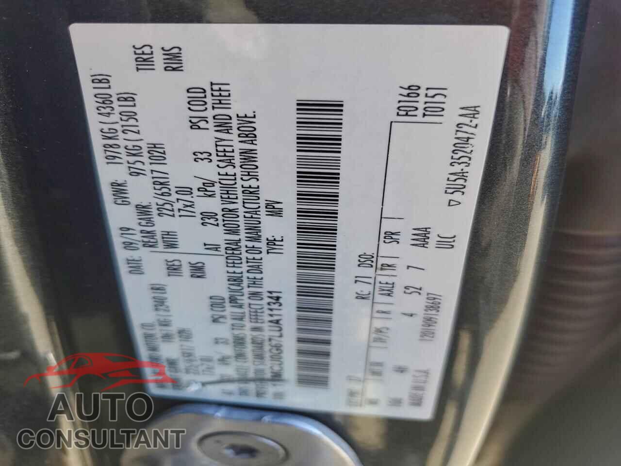 FORD ESCAPE 2020 - 1FMCU0G67LUA11341
