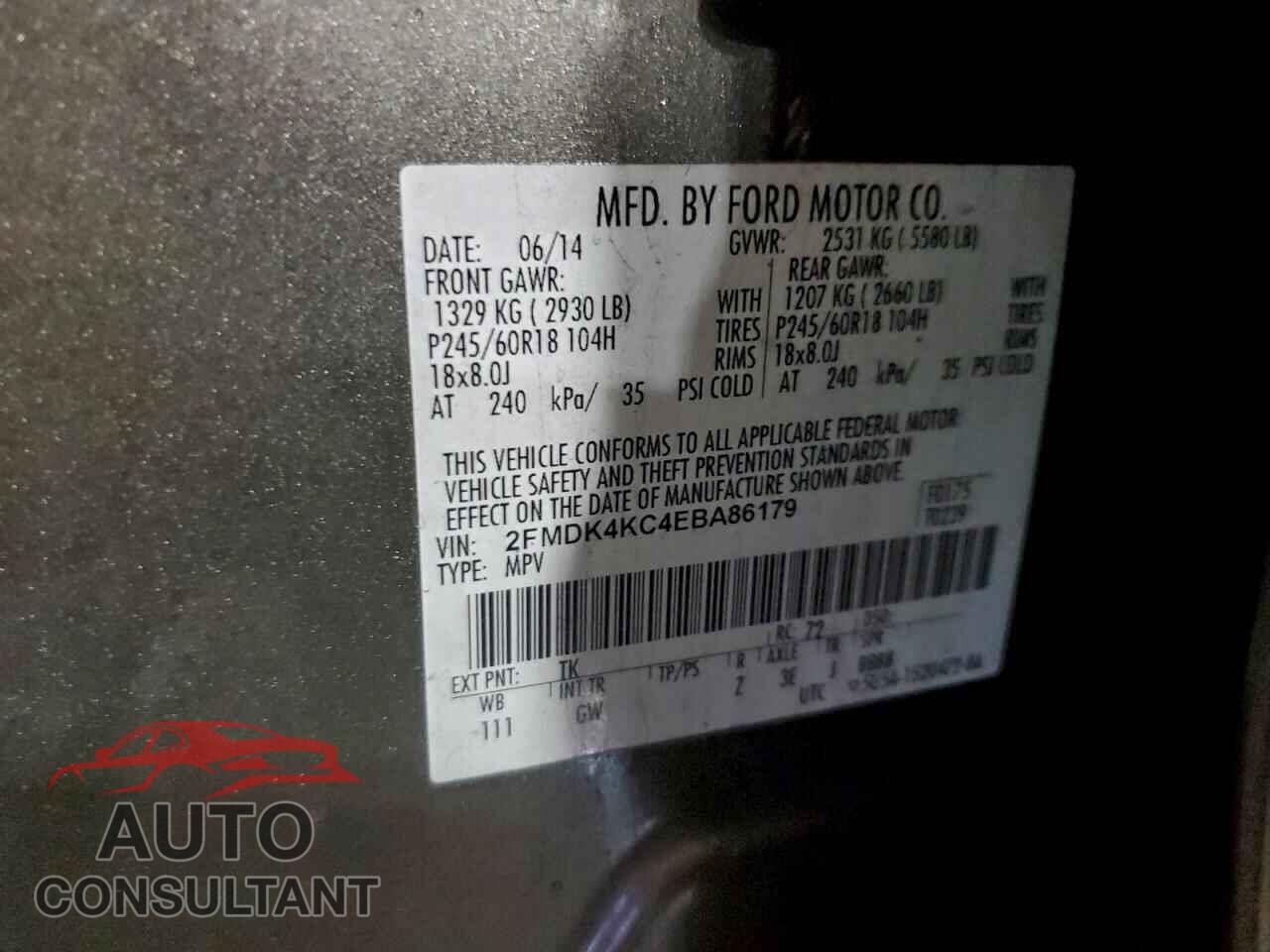 FORD EDGE 2014 - 2FMDK4KC4EBA86179