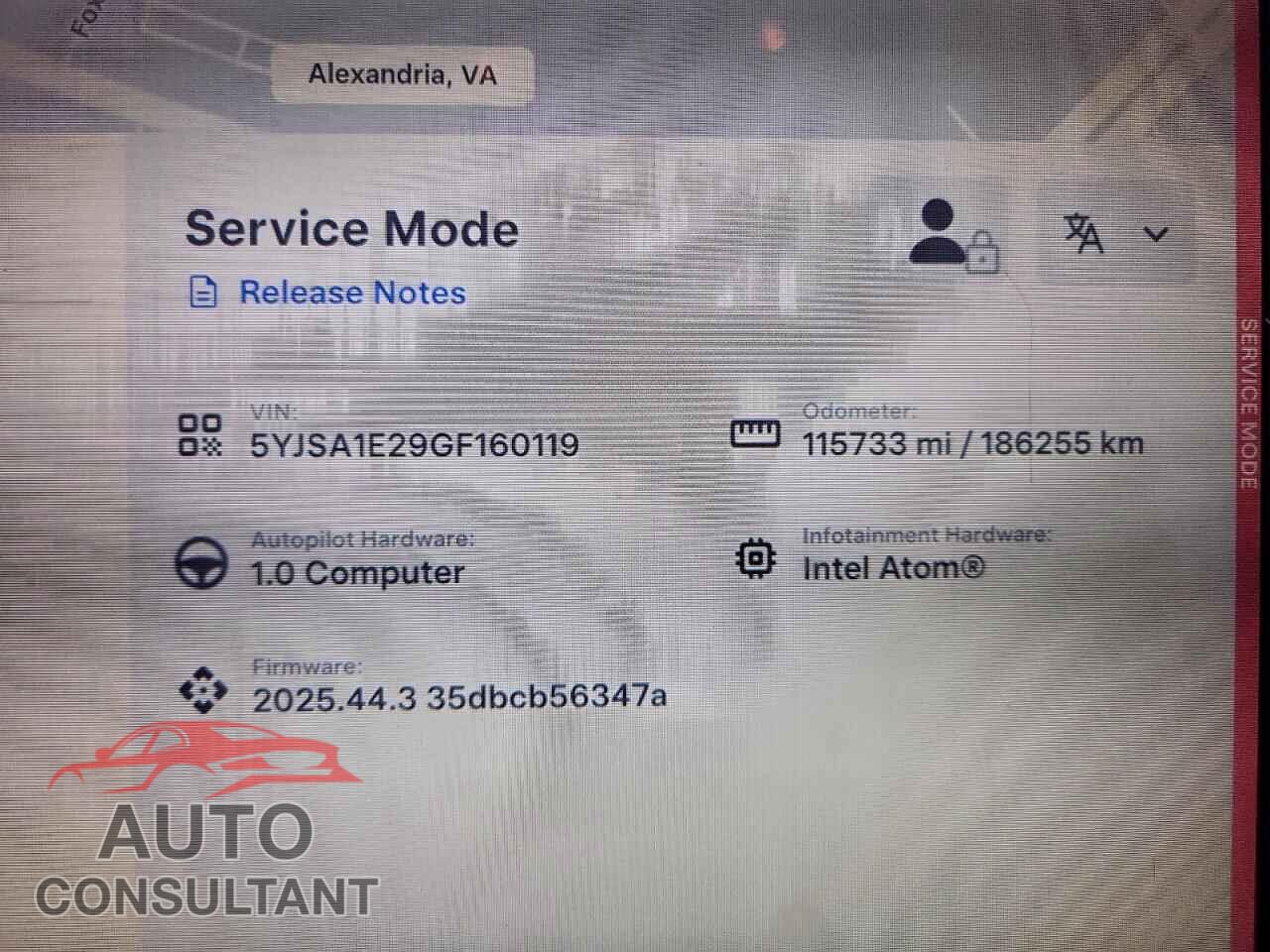 TESLA MODEL S 2016 - 5YJSA1E29GF160119