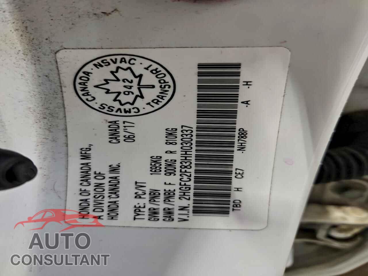HONDA CIVIC 2017 - 2HGFC2F83HH030337