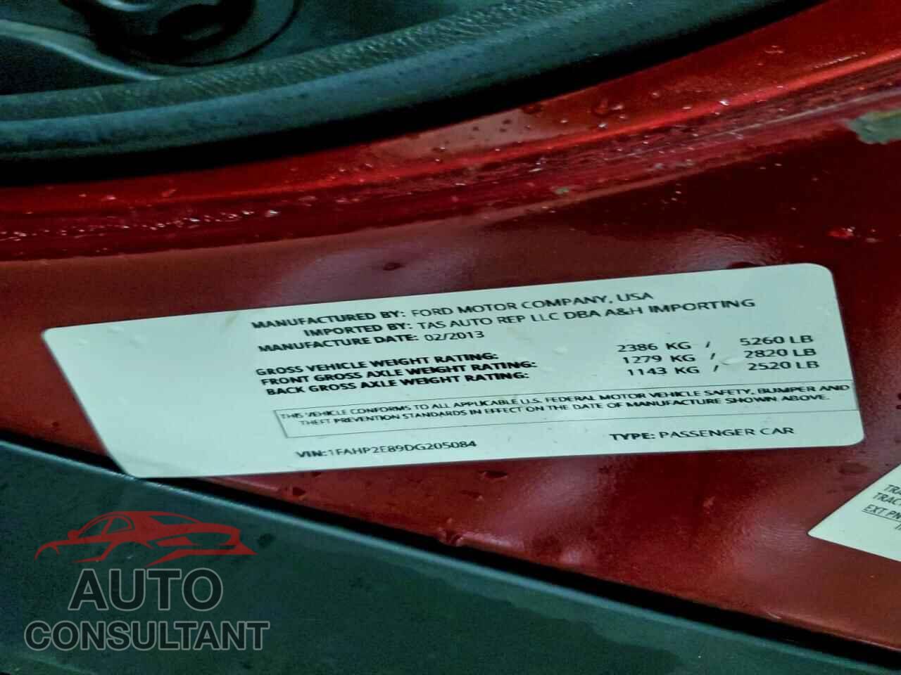 FORD TAURUS 2013 - 1FAHP2E89DG205084
