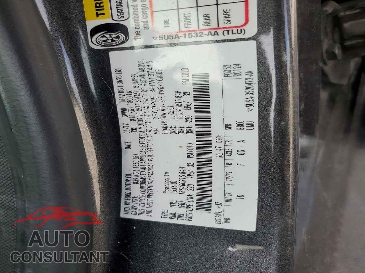 FORD FIESTA 2017 - 3FADP4EJ4HM137415