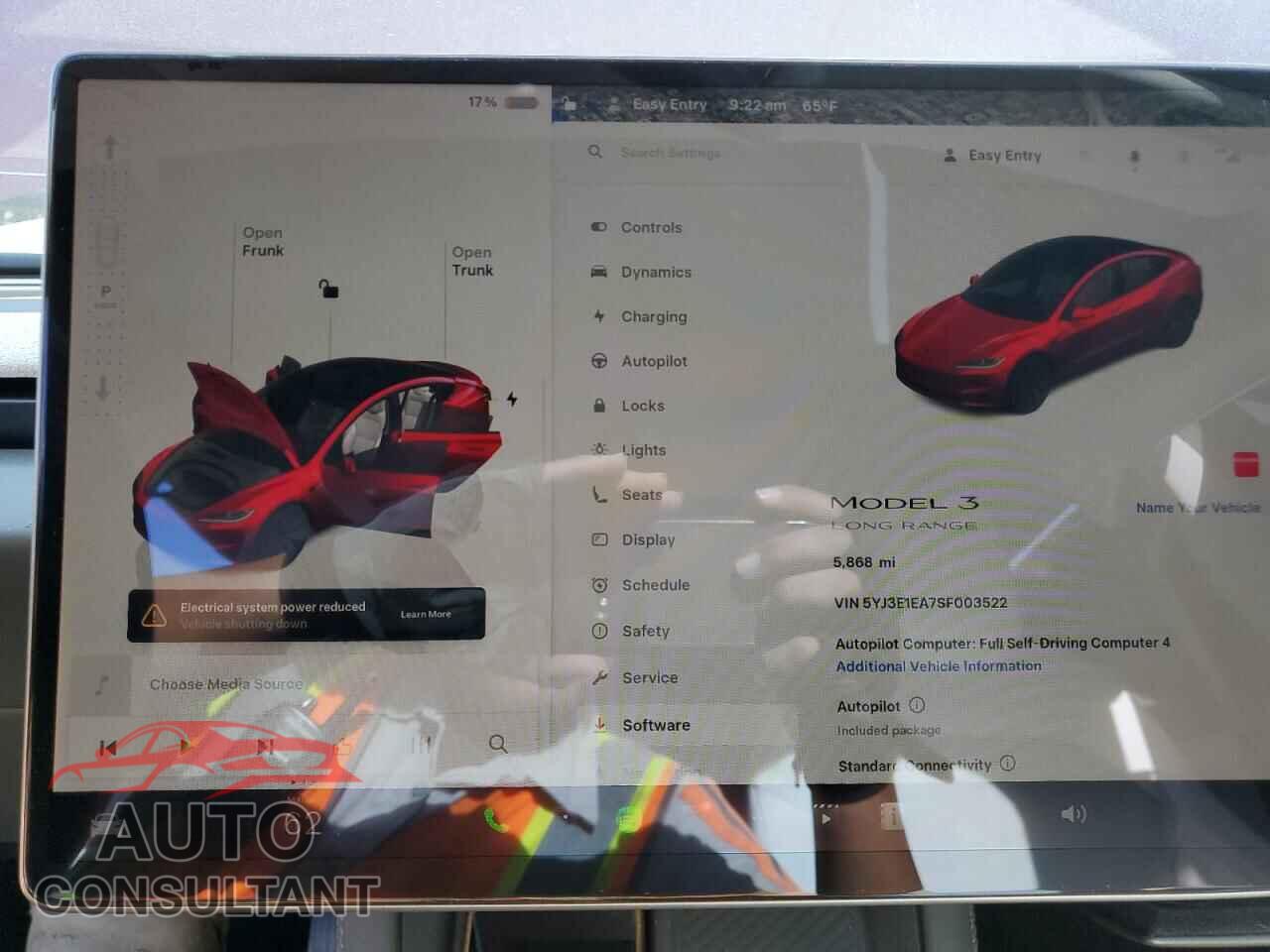 TESLA MODEL 3 2025 - 5YJ3E1EA7SF003522