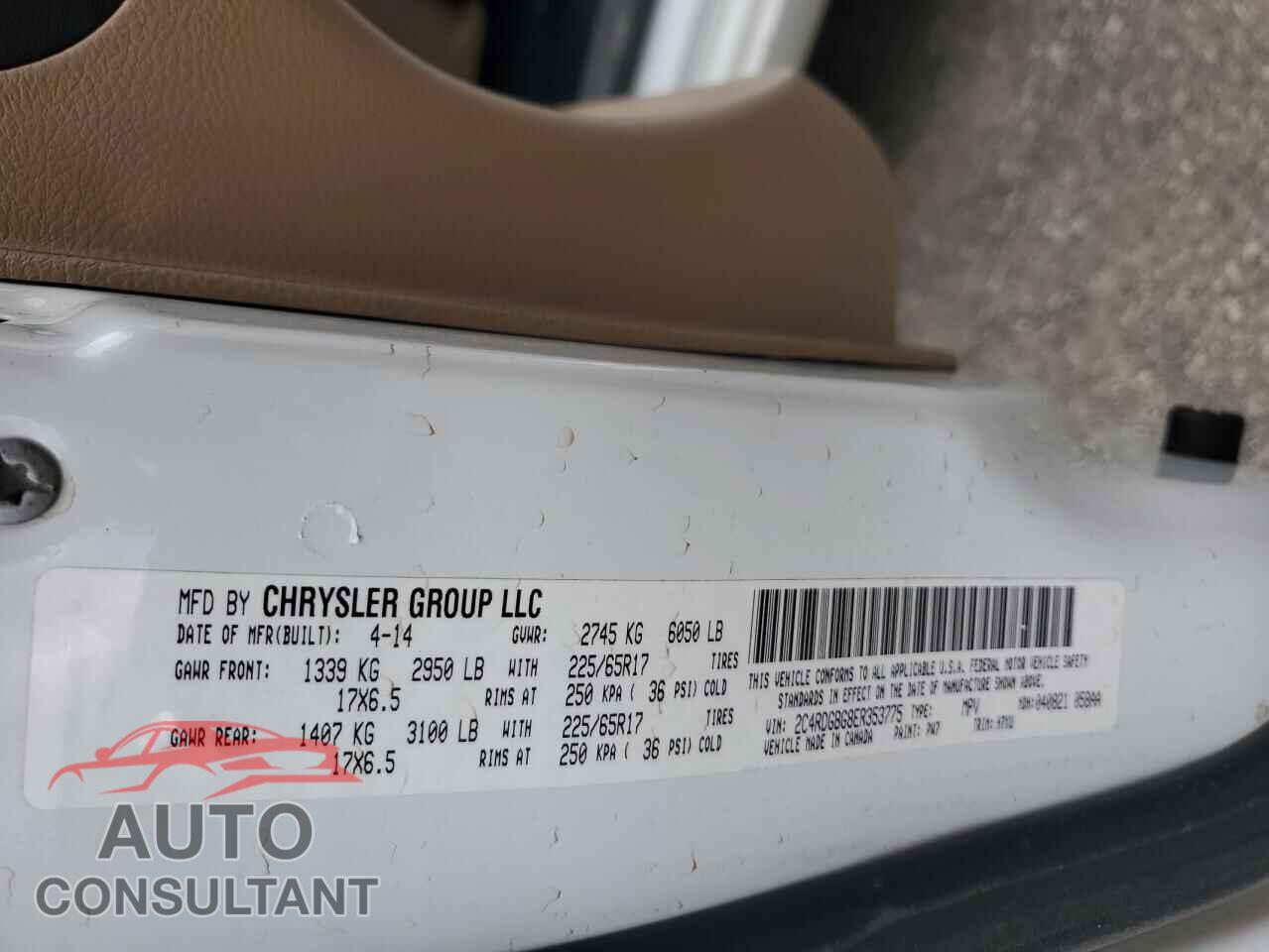 DODGE CARAVAN 2014 - 2C4RDGBG8ER353775