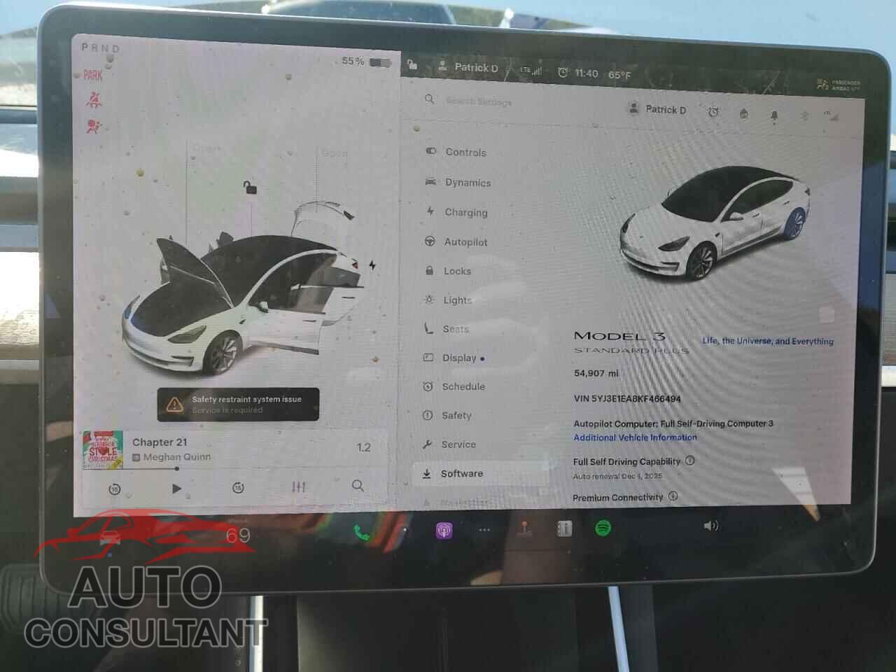 TESLA MODEL 3 2019 - 5YJ3E1EA8KF466494