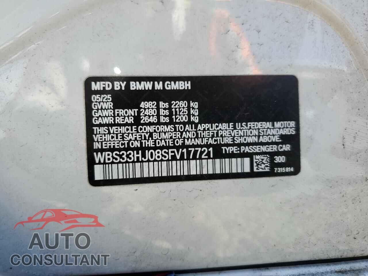 BMW M3 2025 - WBS33HJ08SFV17721