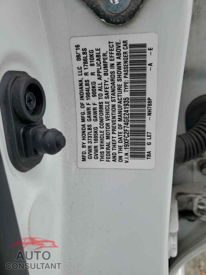 HONDA CIVIC 2016 - 19XFC2F74GE241935