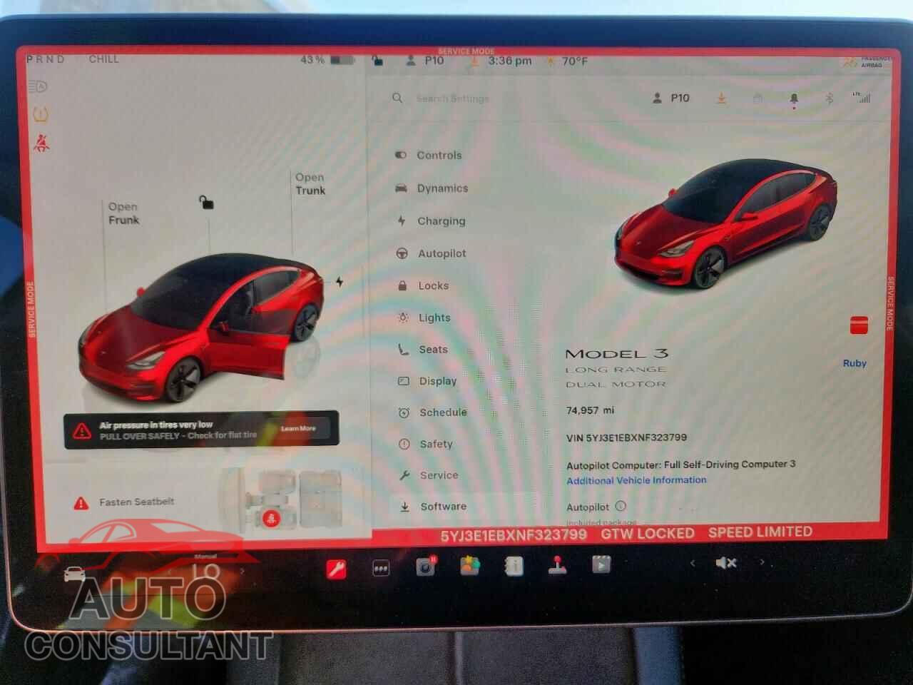 TESLA MODEL 3 2022 - 5YJ3E1EBXNF323799