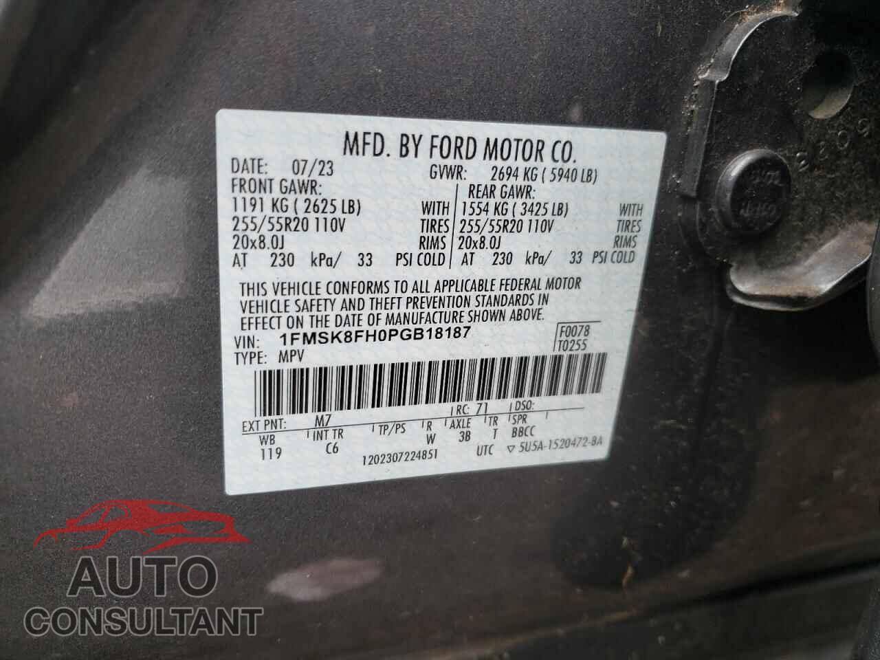 FORD EXPLORER 2023 - 1FMSK8FH0PGB18187