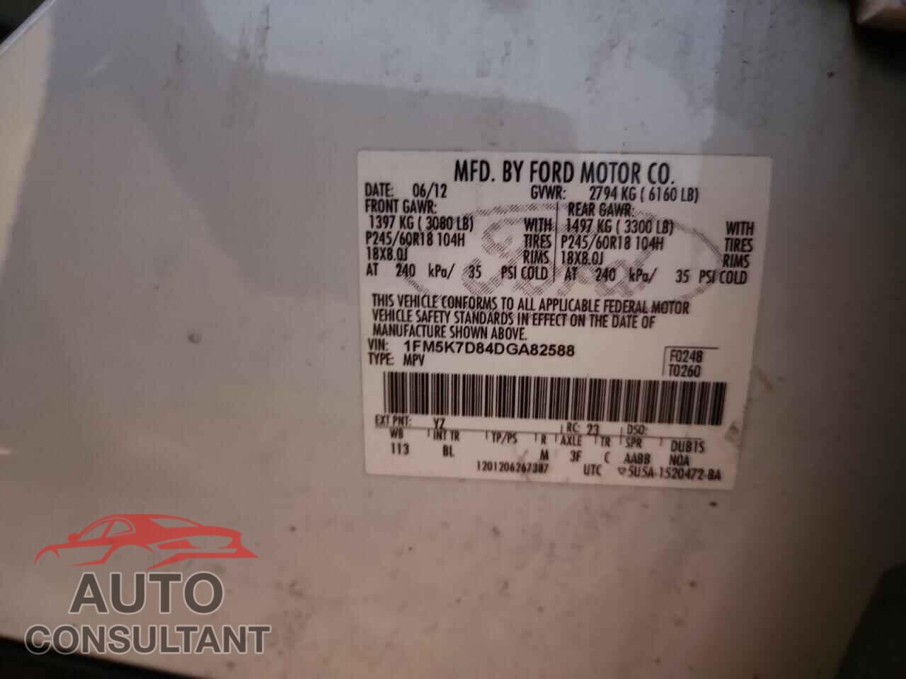 FORD EXPLORER 2013 - 1FM5K7D84DGA82588