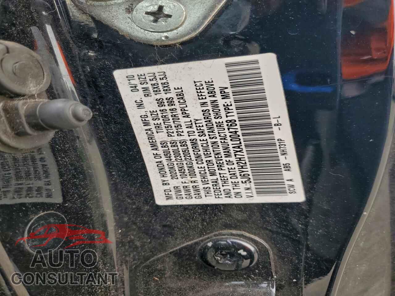 HONDA ELEMENT 2010 - 5J6YH2H7XAL004768