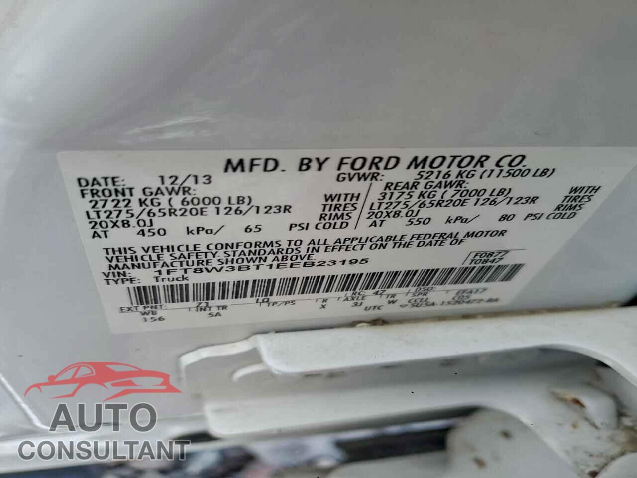FORD F350 2014 - 1FT8W3BT1EEB23195