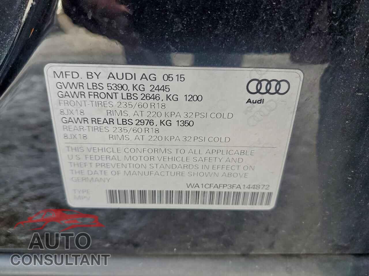AUDI Q5 2015 - WA1CFAFP3FA144872