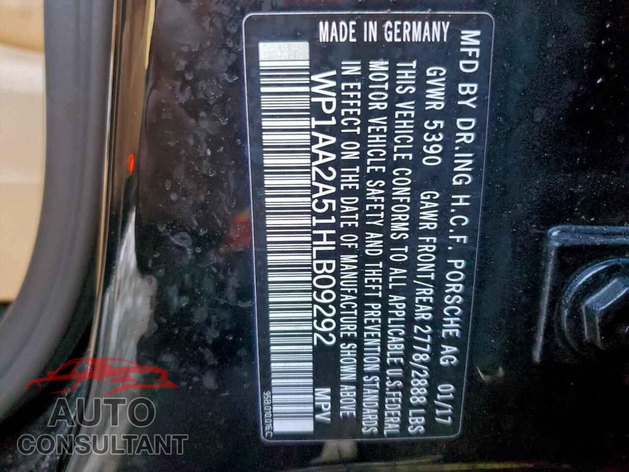 PORSCHE MACAN 2017 - WP1AA2A51HLB09292