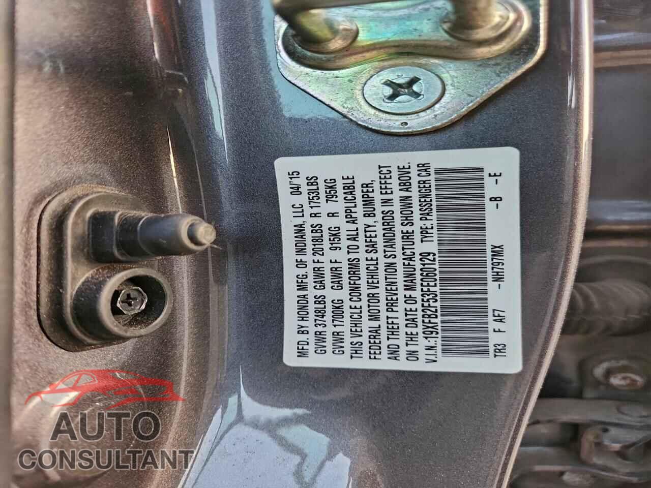 HONDA CIVIC 2015 - 19XFB2F53FE060129