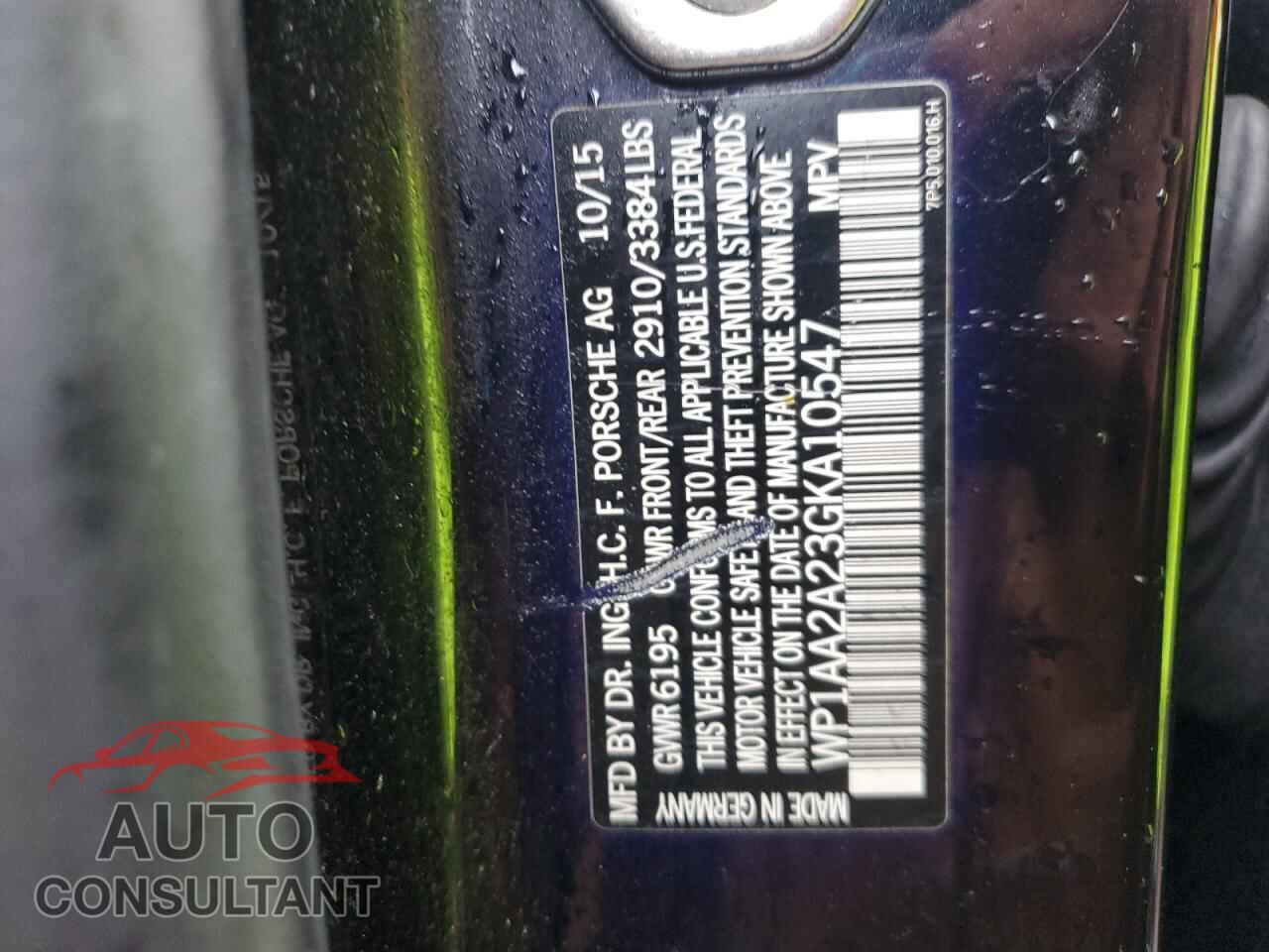 PORSCHE CAYENNE 2016 - WP1AA2A23GKA10547