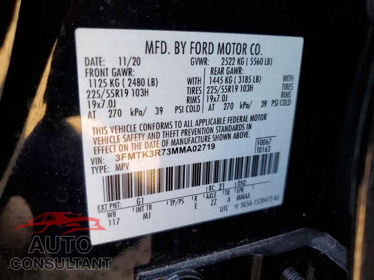 FORD MUSTANG 2021 - 3FMTK3R73MMA02719