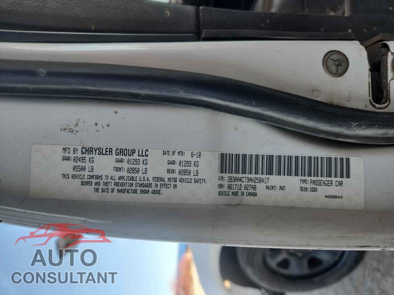 DODGE CHARGER 2010 - 2B3AA4CT9AH258417