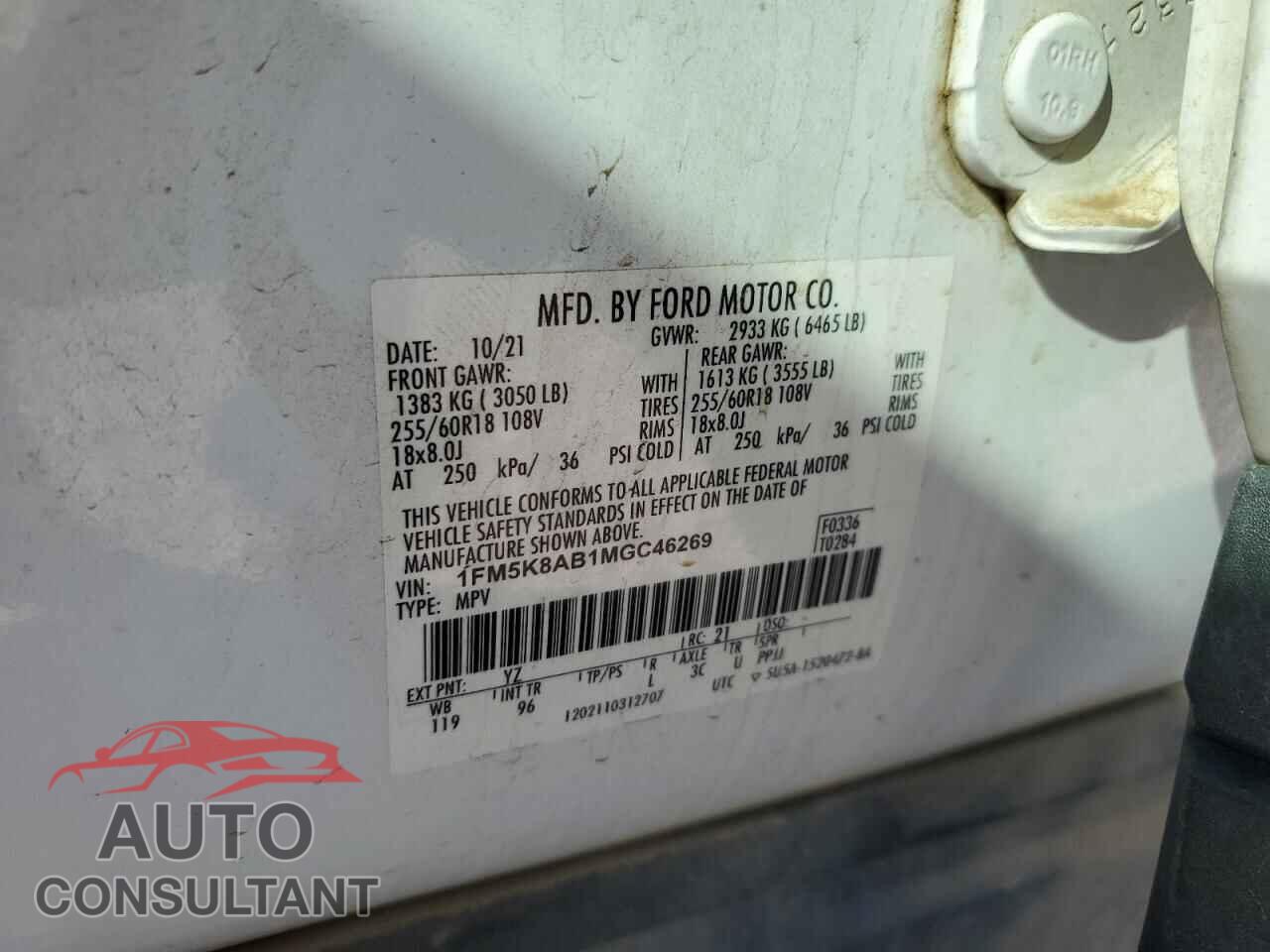 FORD EXPLORER 2021 - 1FM5K8AB1MGC46269