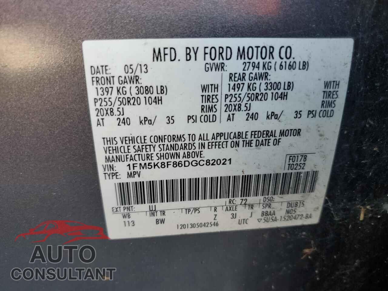 FORD EXPLORER 2013 - 1FM5K8F86DGC82021