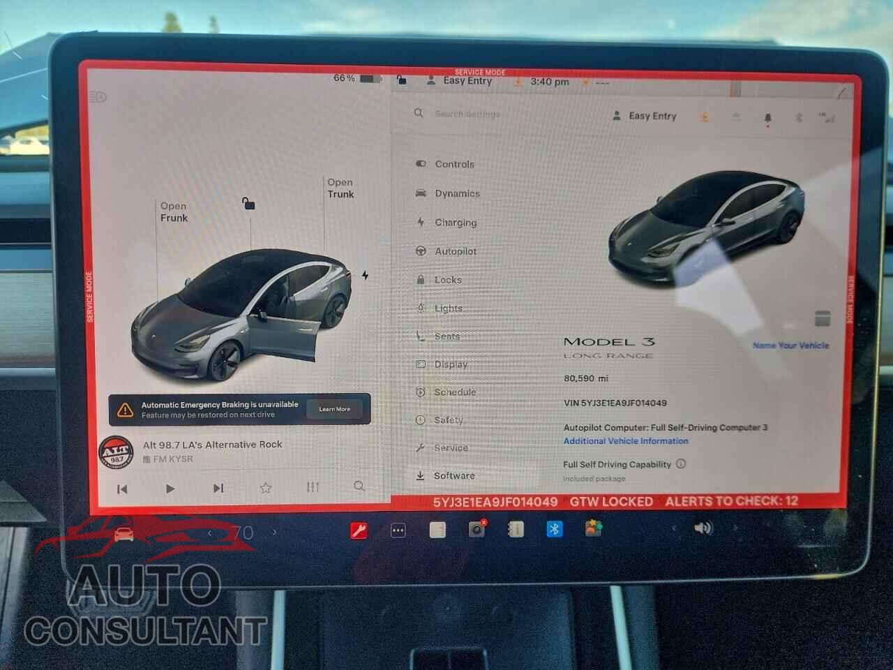 TESLA MODEL 3 2018 - 5YJ3E1EA9JF014049
