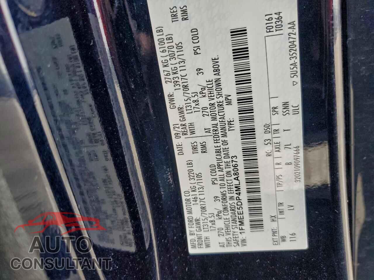 FORD BRONCO 2021 - 1FMEE5DP4MLA80673