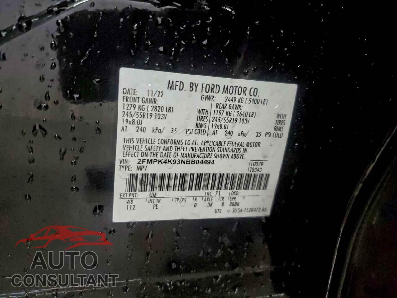FORD EDGE 2022 - 2FMPK4K93NBB04494
