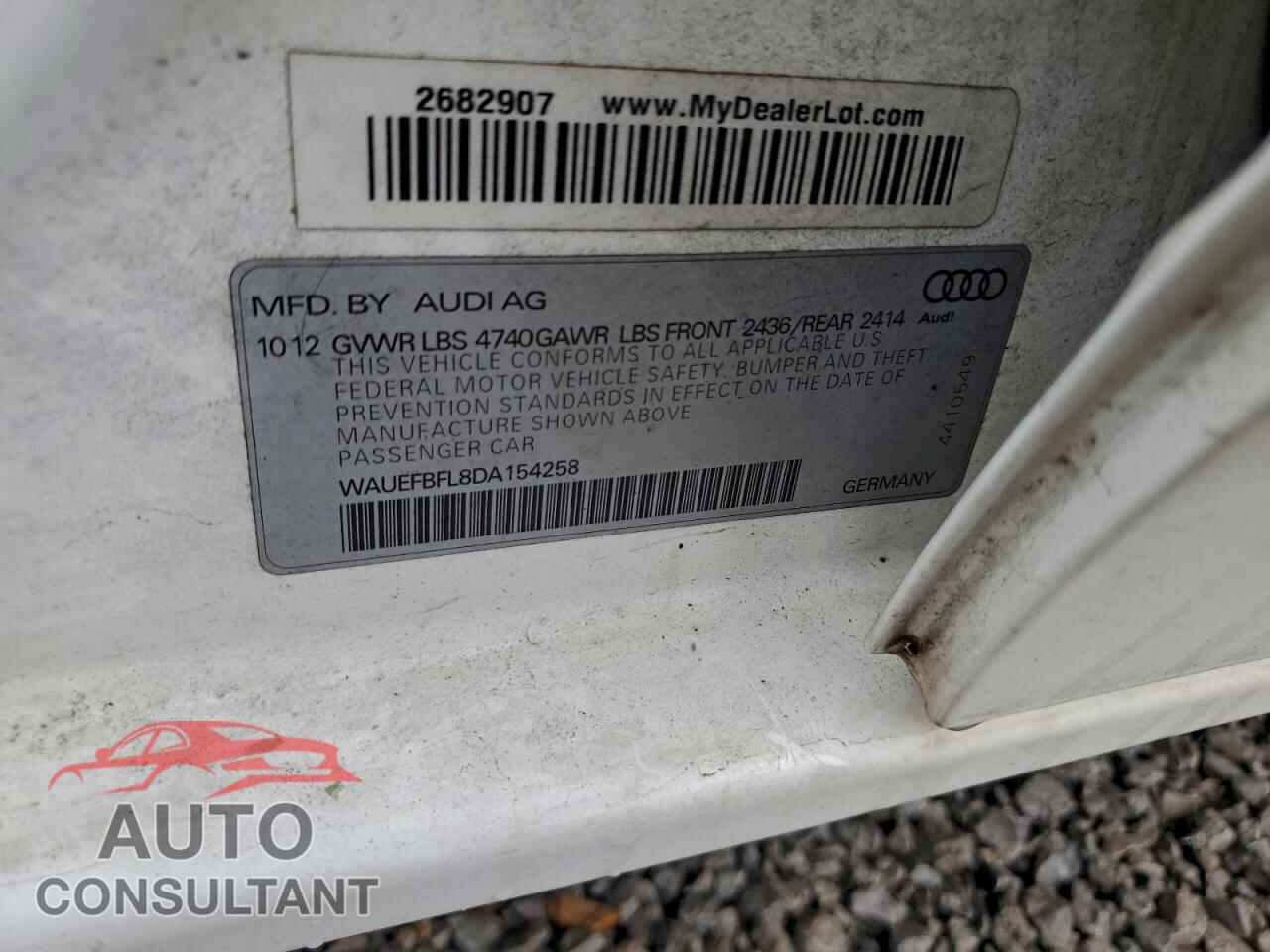 AUDI A4 2013 - WAUEFBFL8DA154258