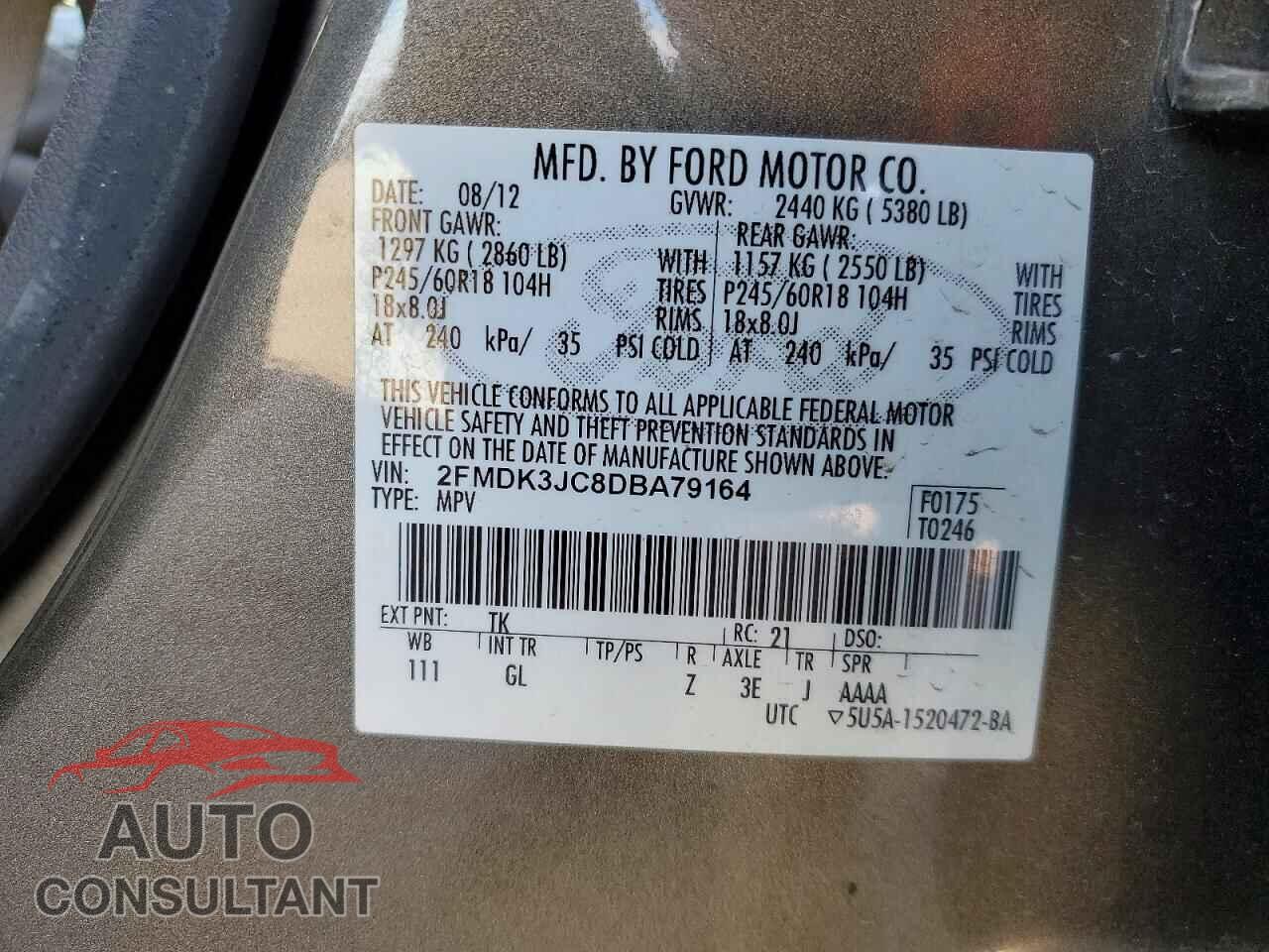 FORD EDGE 2013 - 2FMDK3JC8DBA79164