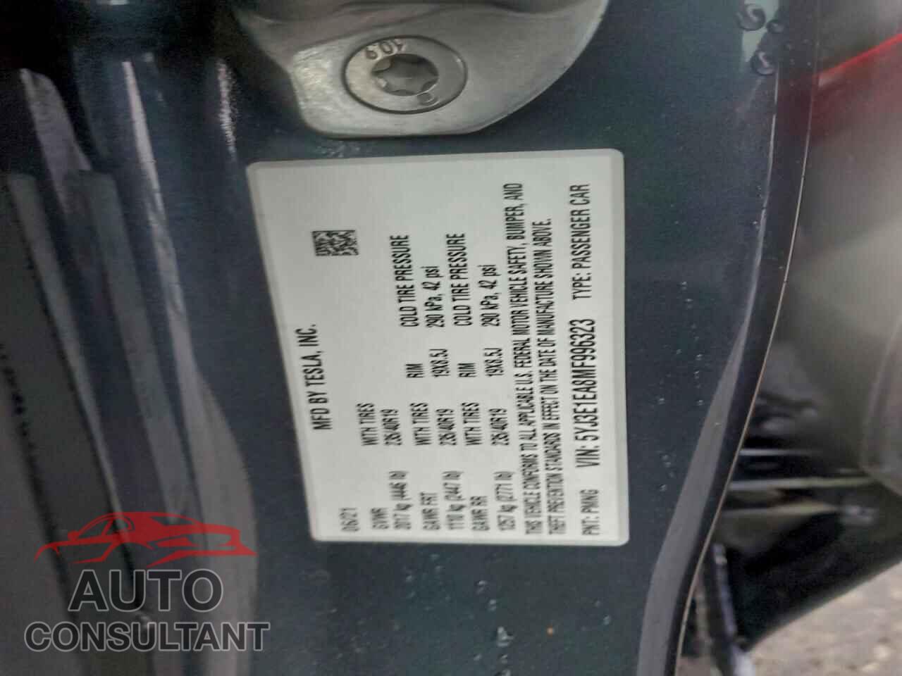 TESLA MODEL 3 2021 - 5YJ3E1EA8MF996323