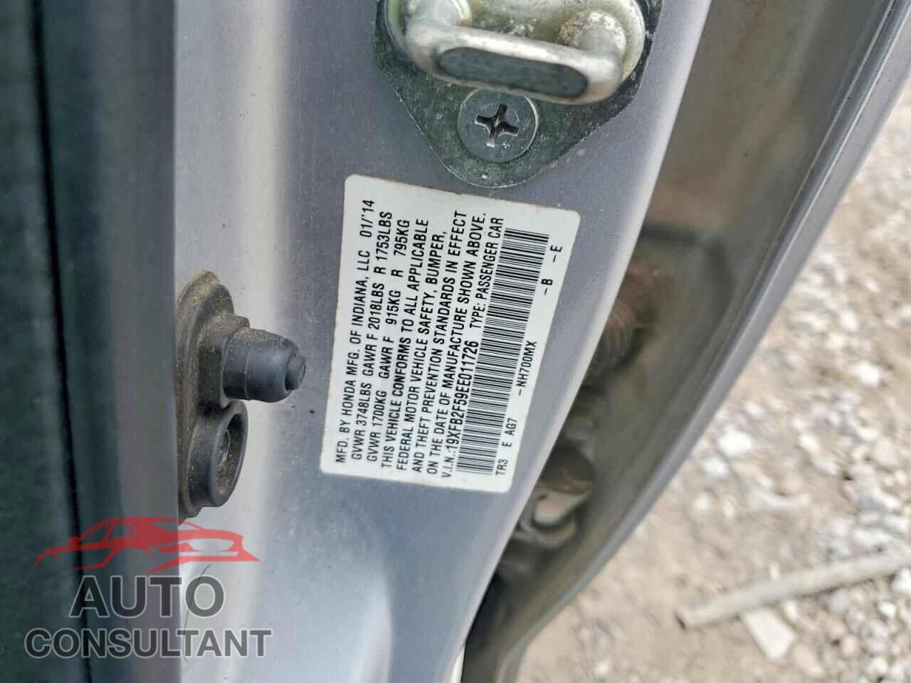 HONDA CIVIC 2014 - 19XFB2F59EE011726