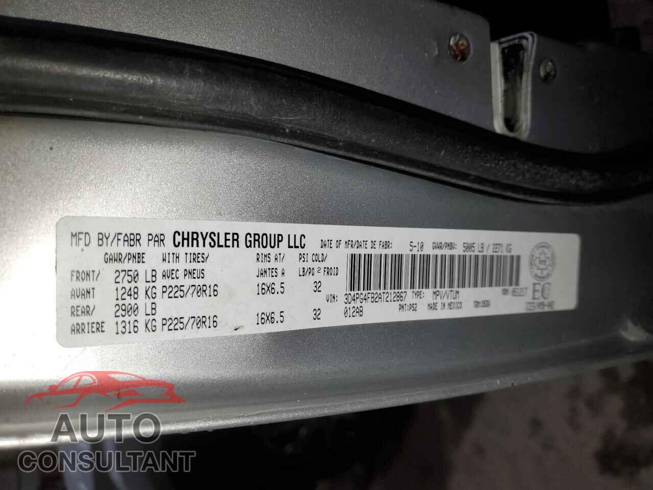 DODGE JOURNEY 2010 - 3D4PG4FB2AT212867