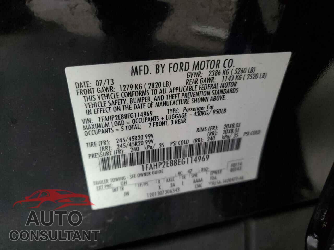 FORD TAURUS 2014 - 1FAHP2E88EG114969
