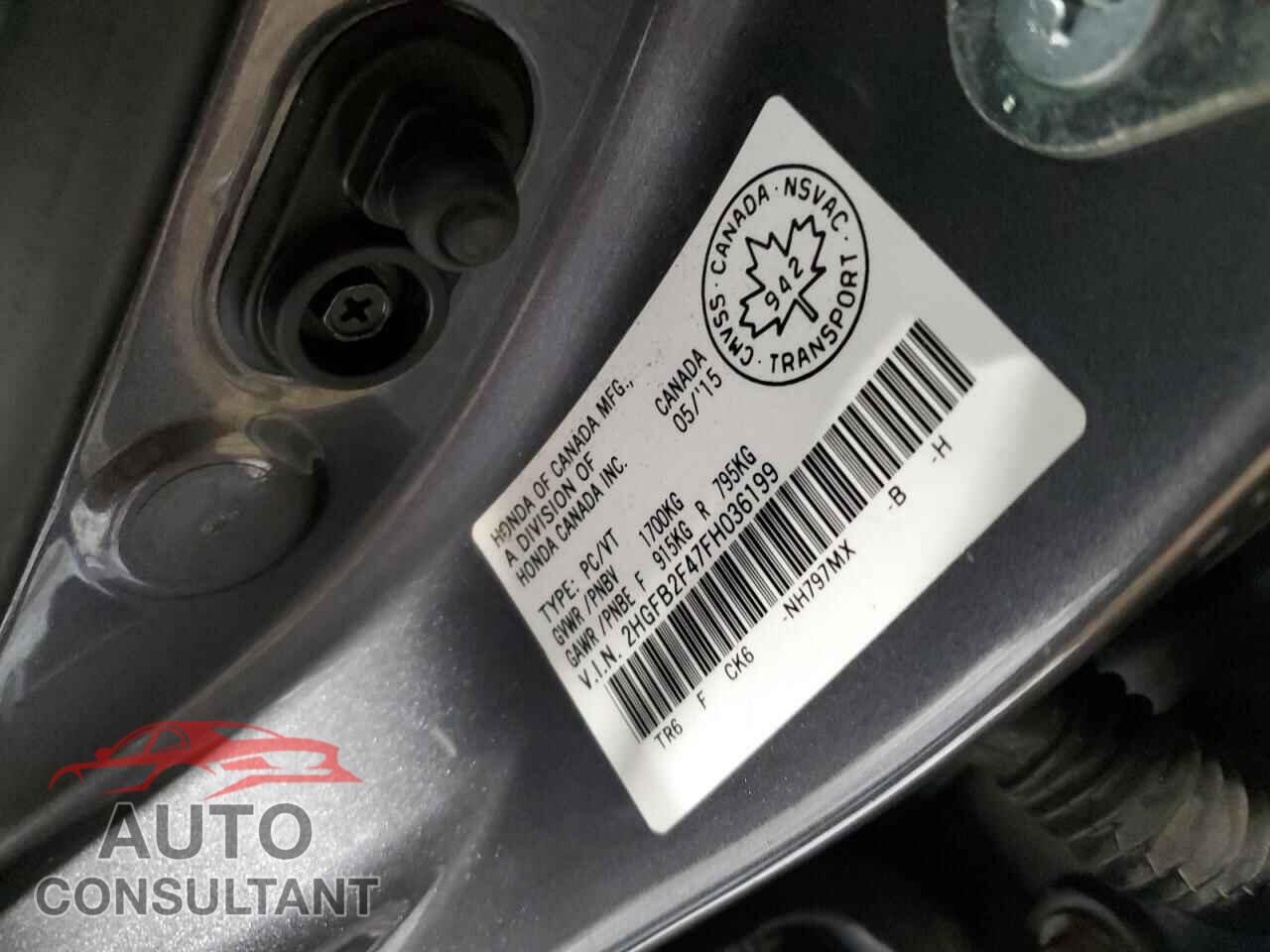 HONDA CIVIC 2015 - 2HGFB2F47FH036199
