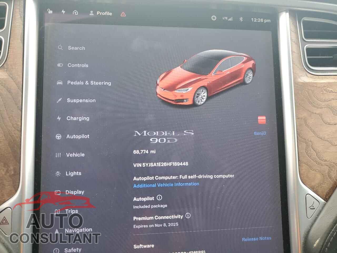 TESLA MODEL S 2017 - 5YJSA1E26HF189448