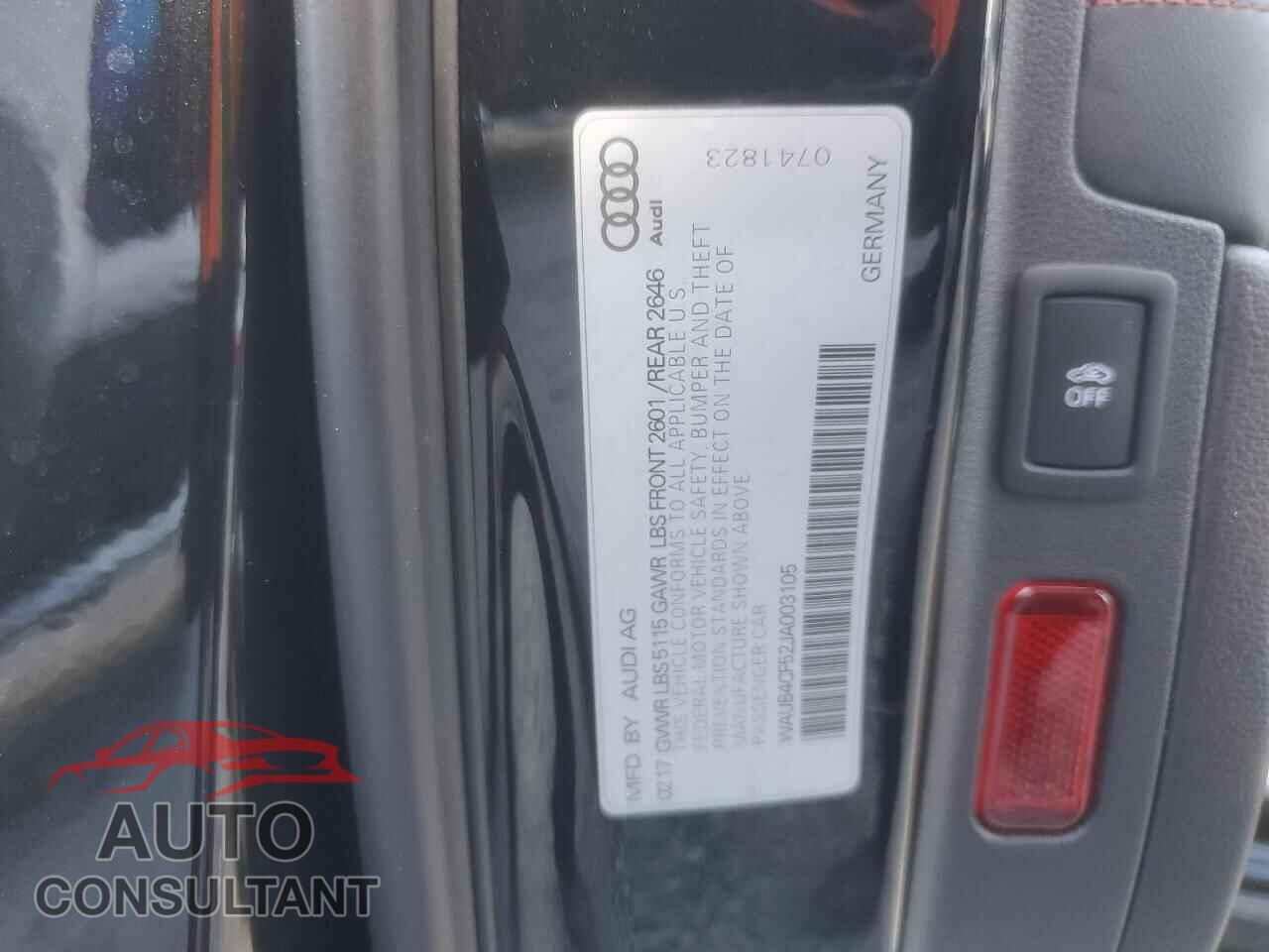AUDI S5/RS5 2018 - WAUB4CF52JA003105