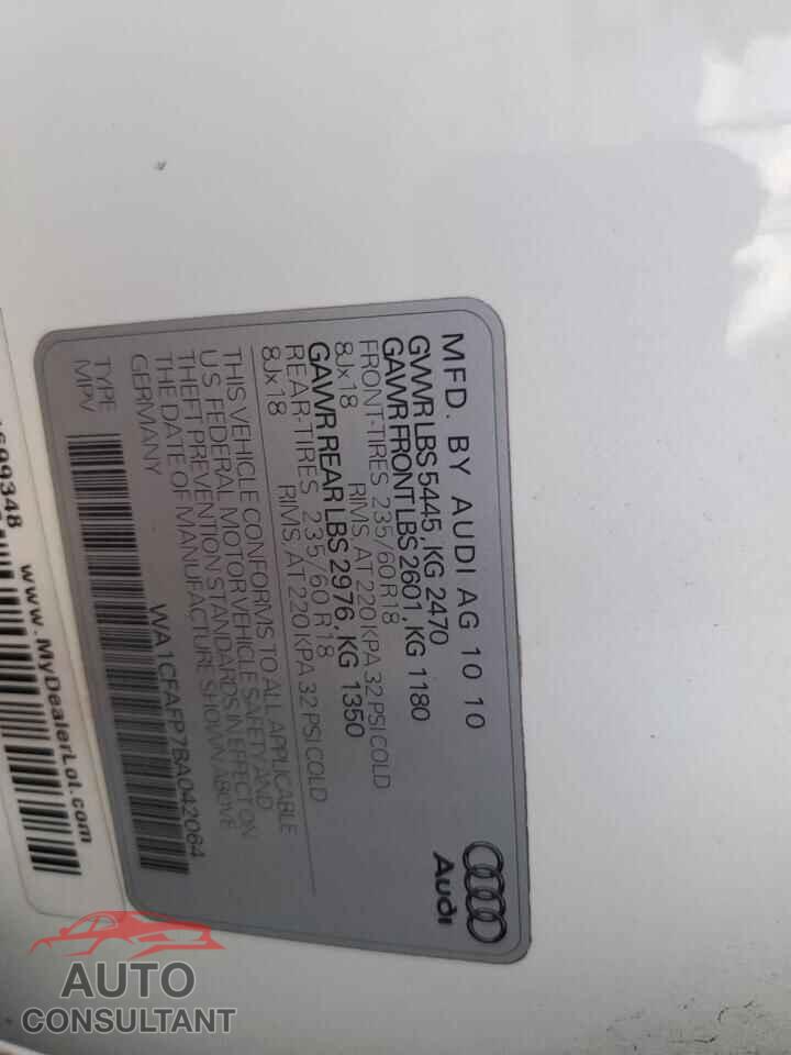 AUDI Q5 2011 - WA1CFAFP7BA042064