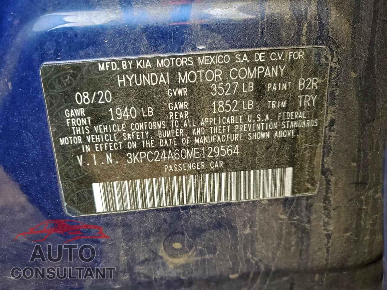 HYUNDAI ACCENT 2021 - 3KPC24A60ME129564