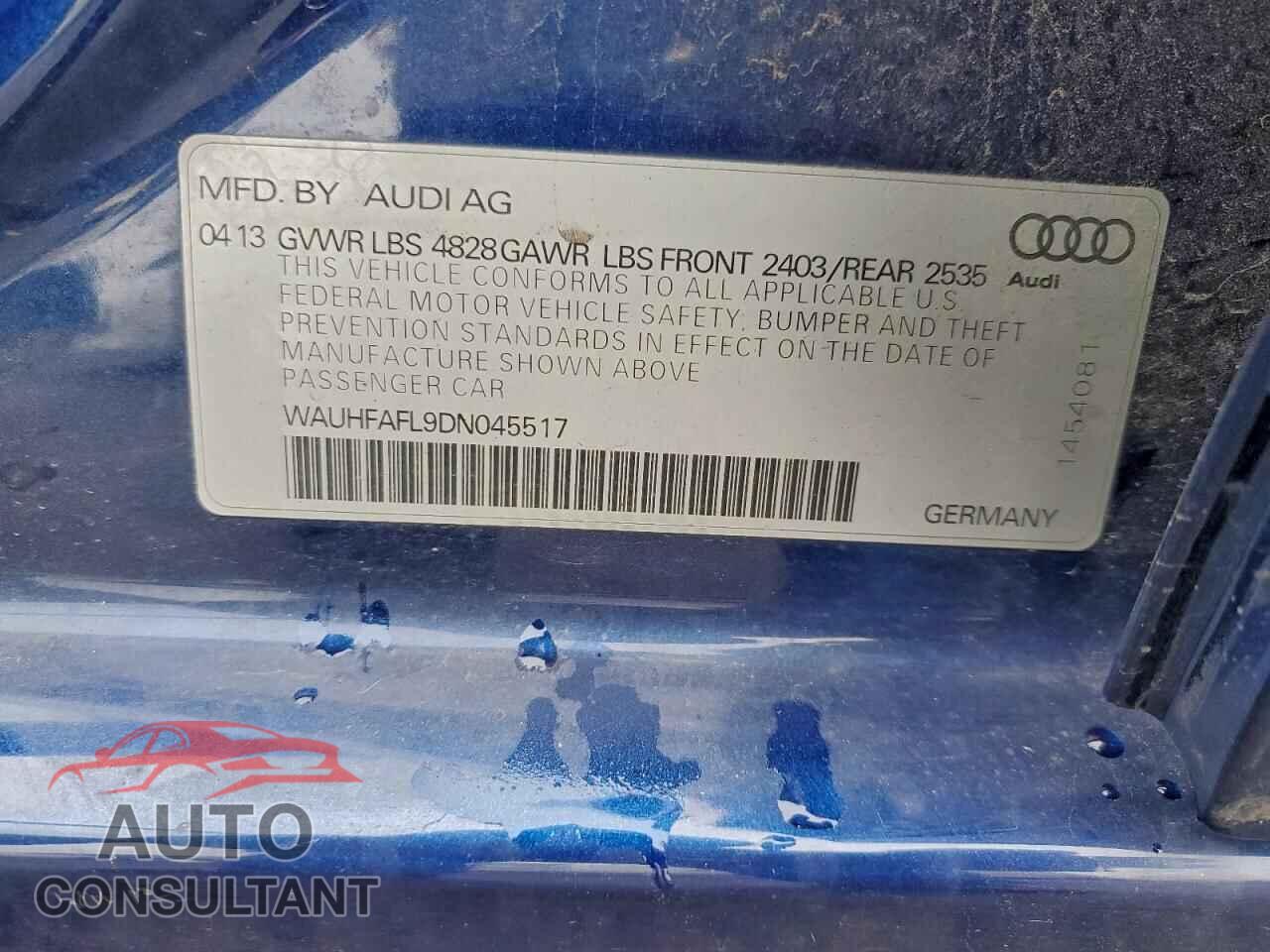 AUDI A4 2013 - WAUHFAFL9DN045517