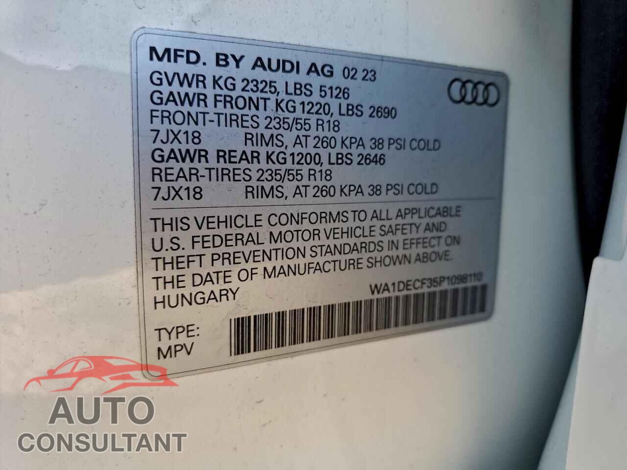 AUDI Q3 2023 - WA1DECF35P1098110