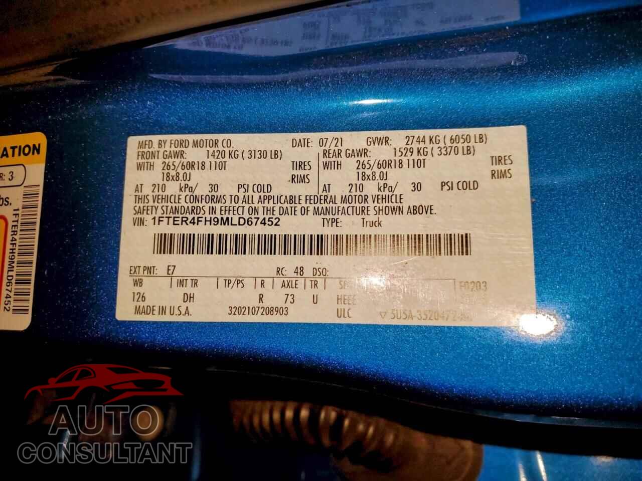 FORD RANGER 2021 - 1FTER4FH9MLD67452