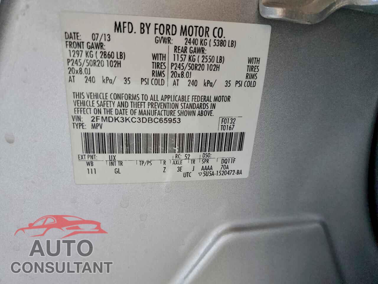 FORD EDGE 2013 - 2FMDK3KC3DBC65953