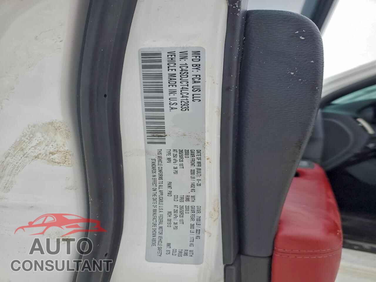 DODGE DURANGO 2020 - 1C4SDJCT4LC412935