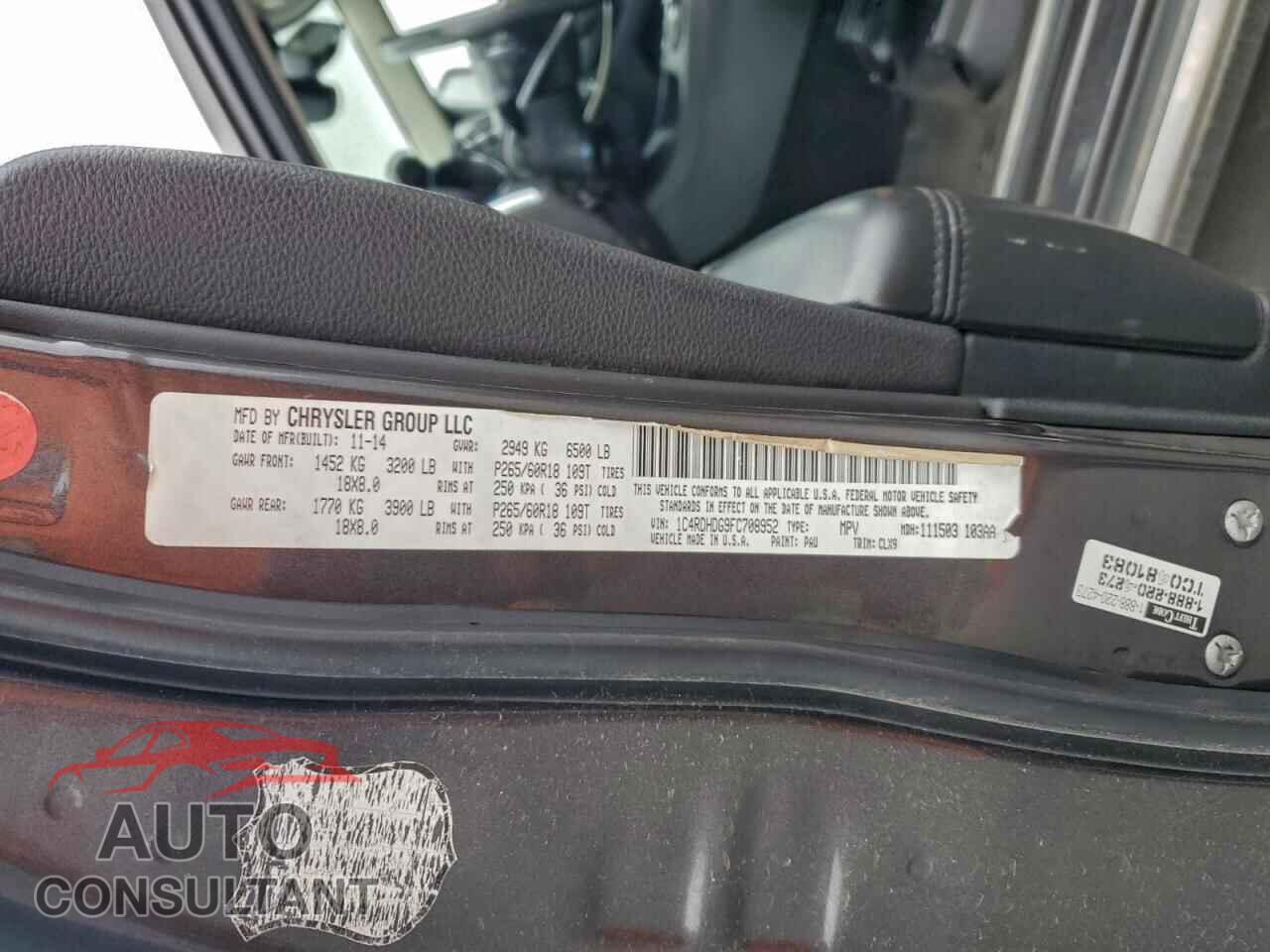 DODGE DURANGO 2015 - 1C4RDHDG9FC708952